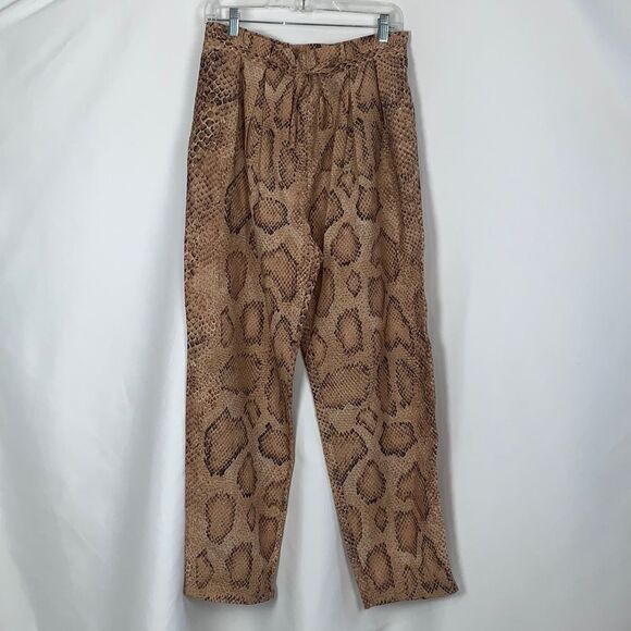 Mara Hoffman Tan Snake Paper Bag Tie Slacks - Picture 3 of 16